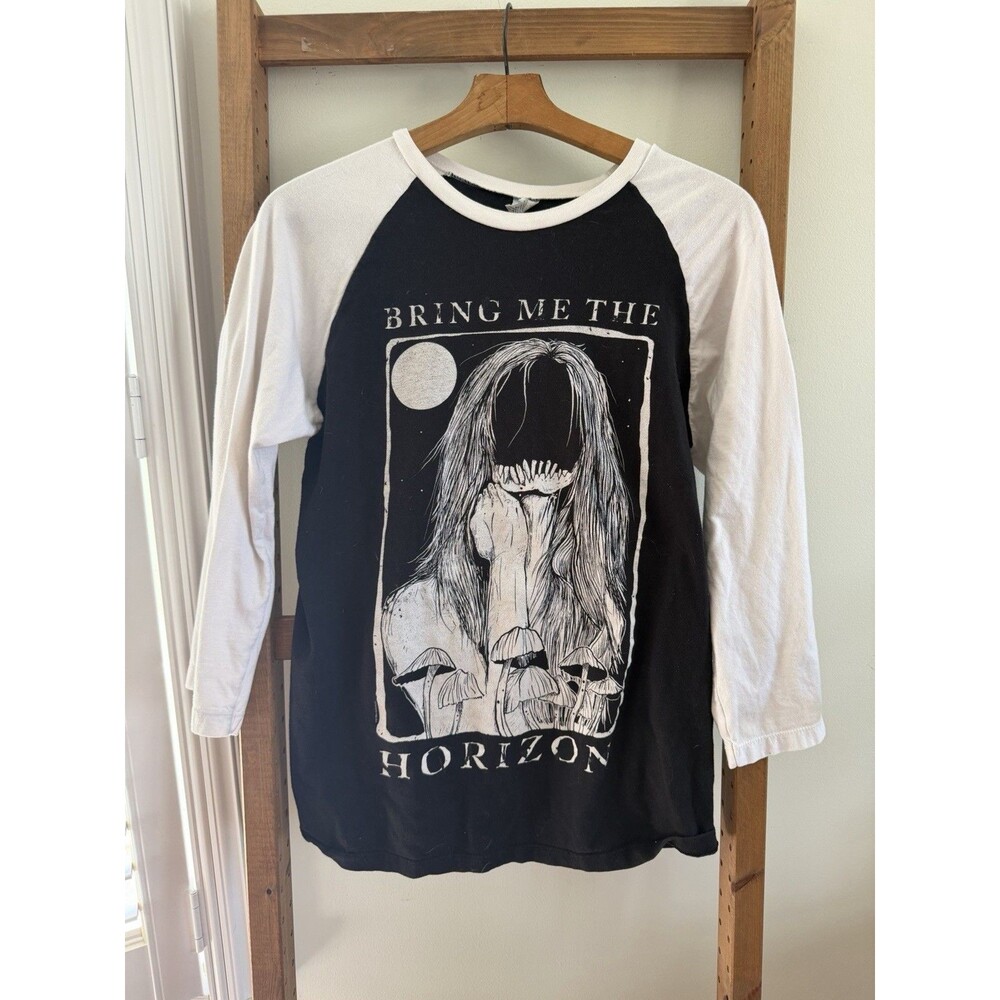 Bring Me The Horizon Shirt Medium Black Shroom Faceless Girl Baseball Tour